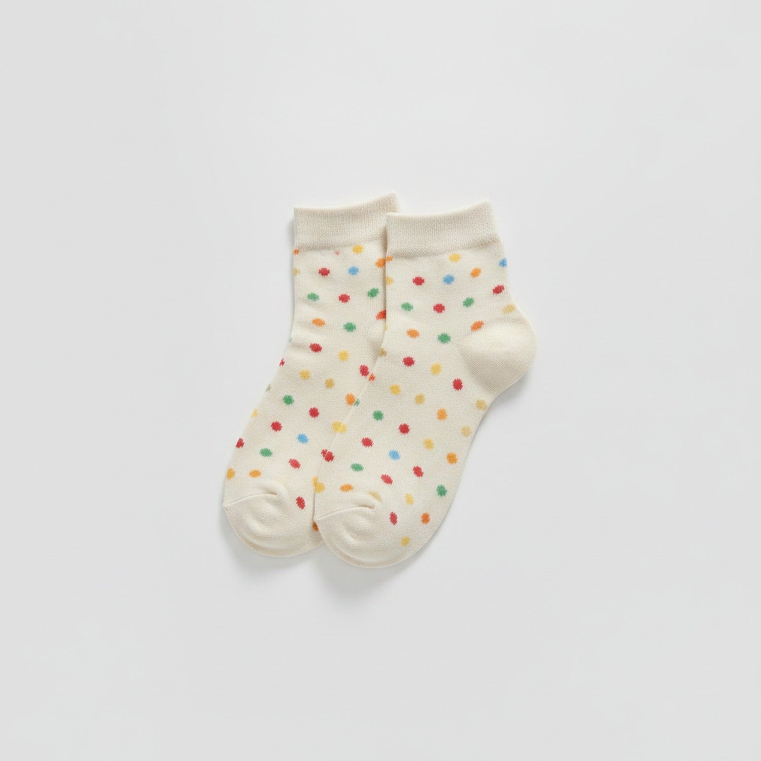 Cream Polka Dot Ankle Socks