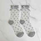 Sheer Ruffle Socks - Gray