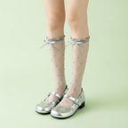 Sheer Ruffle Socks - Gray