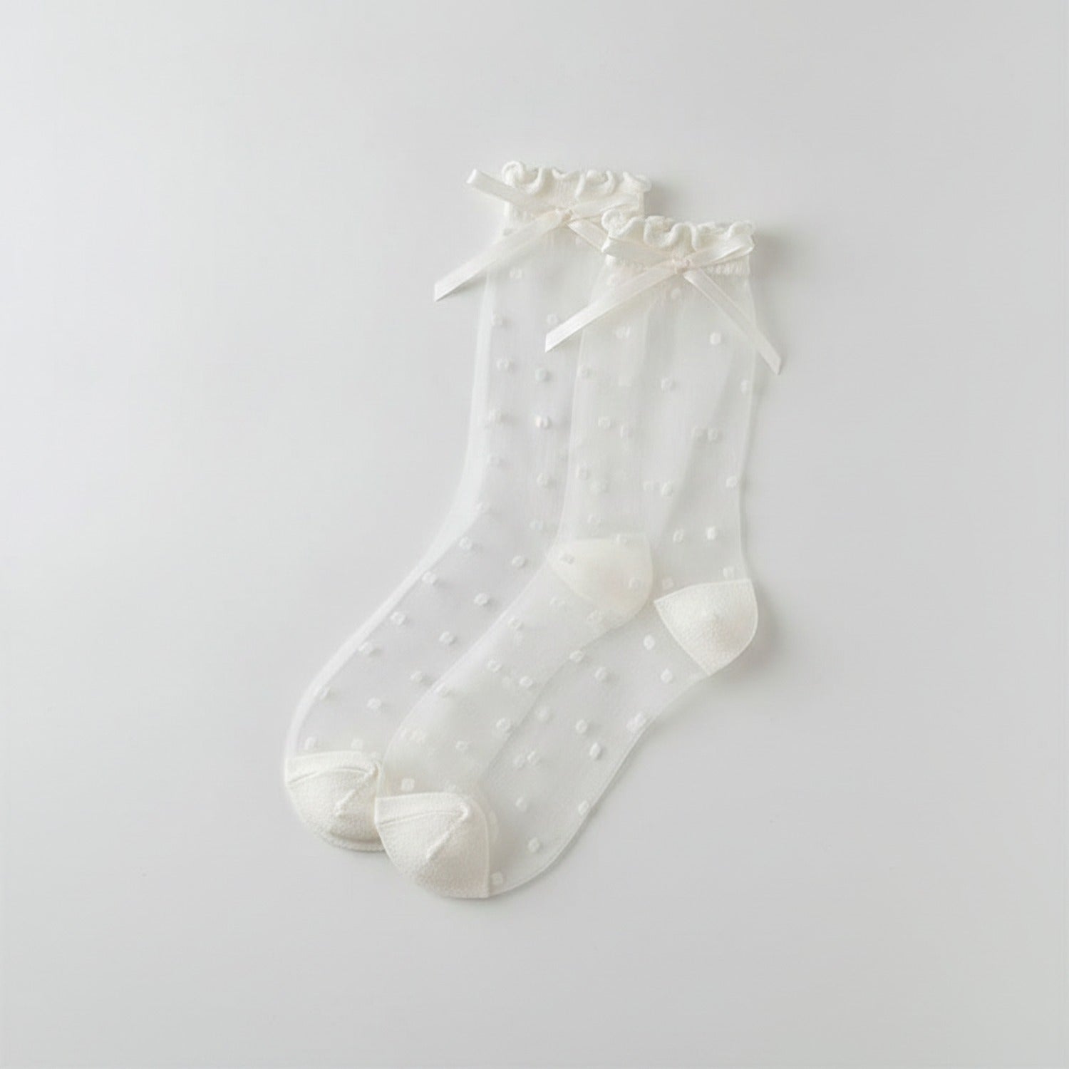 Sheer Ruffle Socks - White