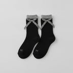 Black Gingham Bow Crew Socks