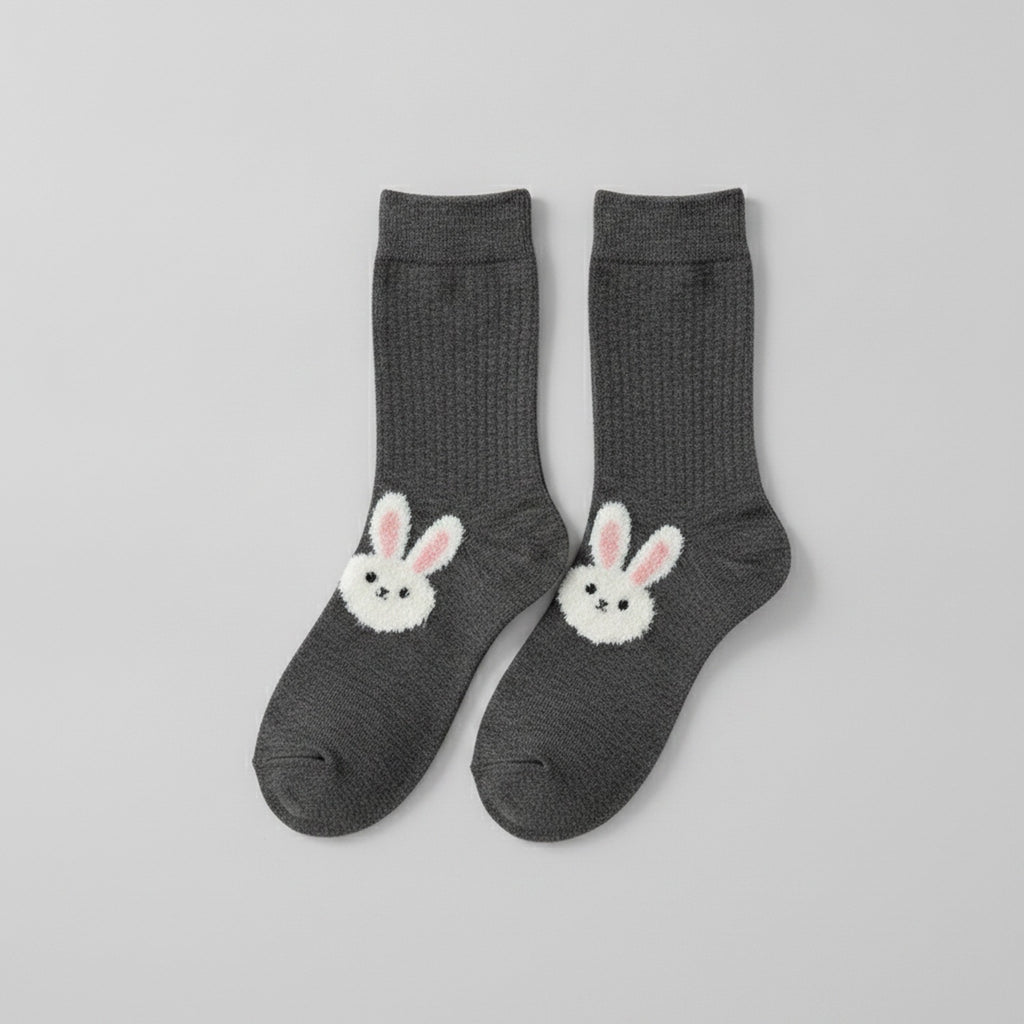 Fuzzy Strap Buckle Slip-On Sandals - Dark Gray