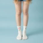 White Flower Polka Dot Crew Socks – apparel accessories (view 3)