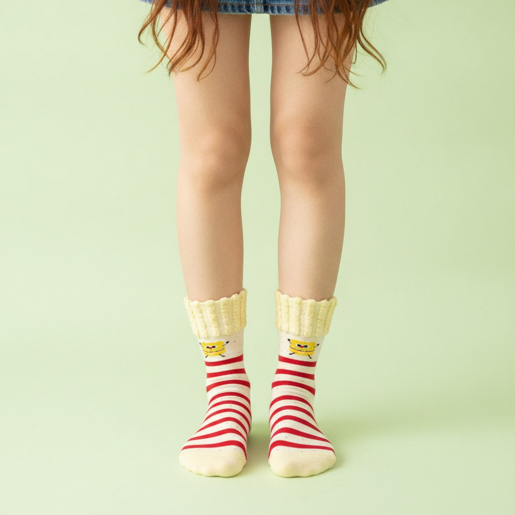 Red Ruffled Cupcake Crew Socks – apparel accessories (view 3)