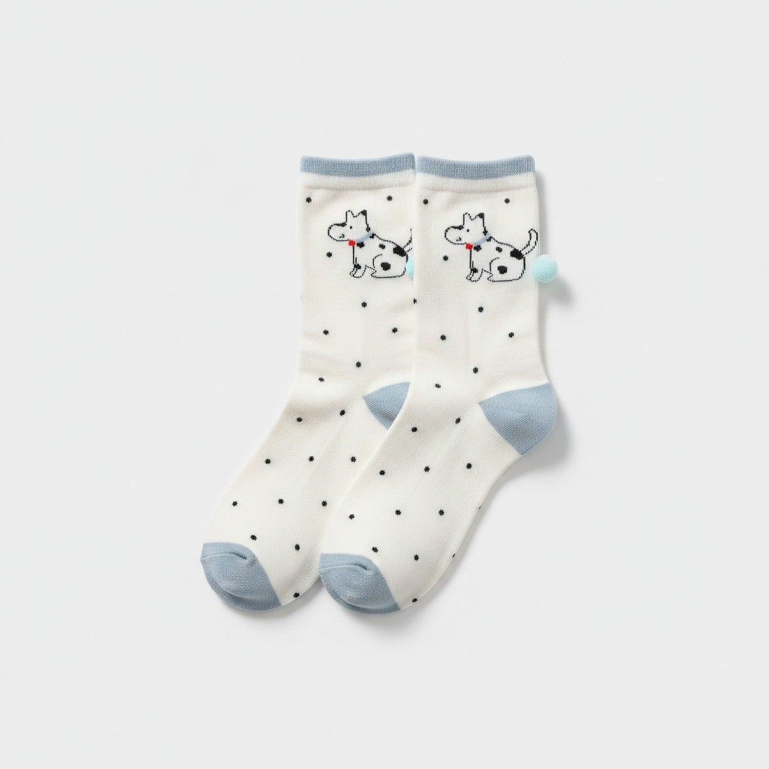 White Dalmatian Puppy Crew Socks