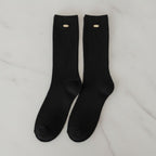 Black Ribbed Crew Socks – apparel accessories (view 2)