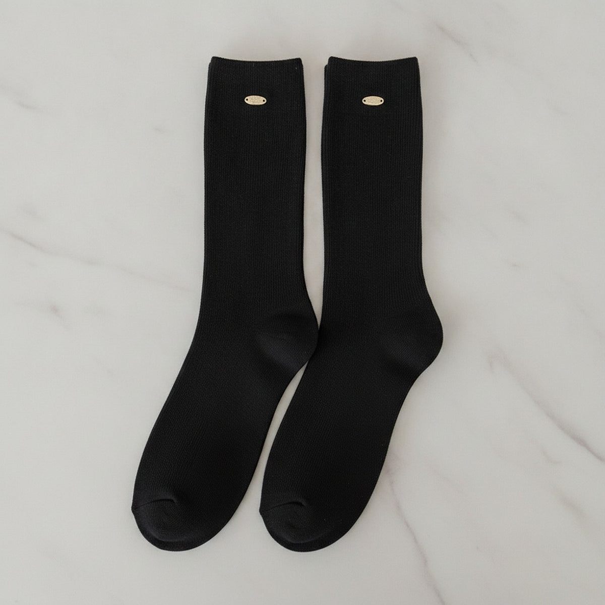 Black Ribbed Crew Socks – apparel accessories (view 2)