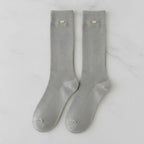 Light Gray Ribbed Crew Socks – apparel accessories (view 3)