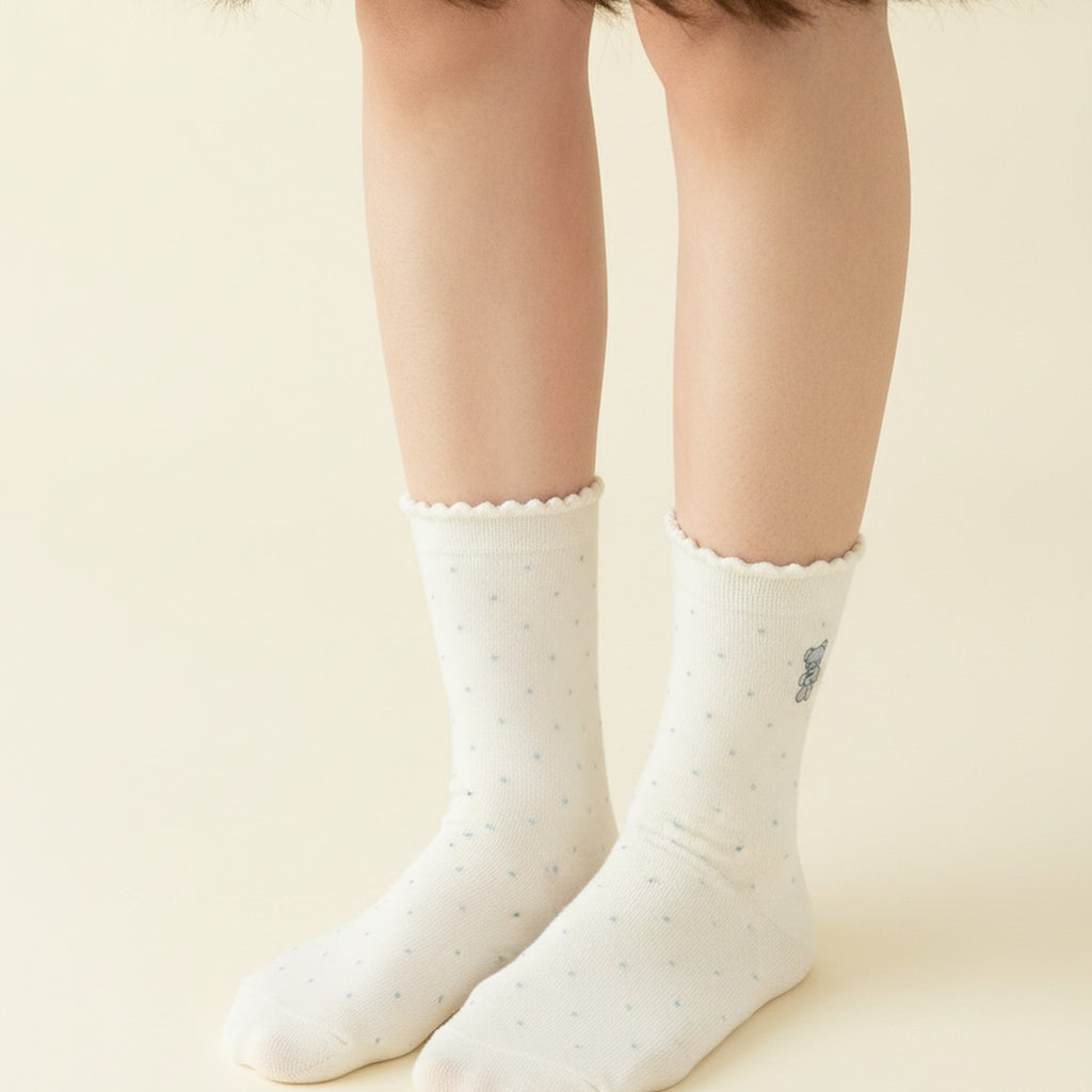 Ivory Polka Dot Crew Socks – apparel accessories (view 3)