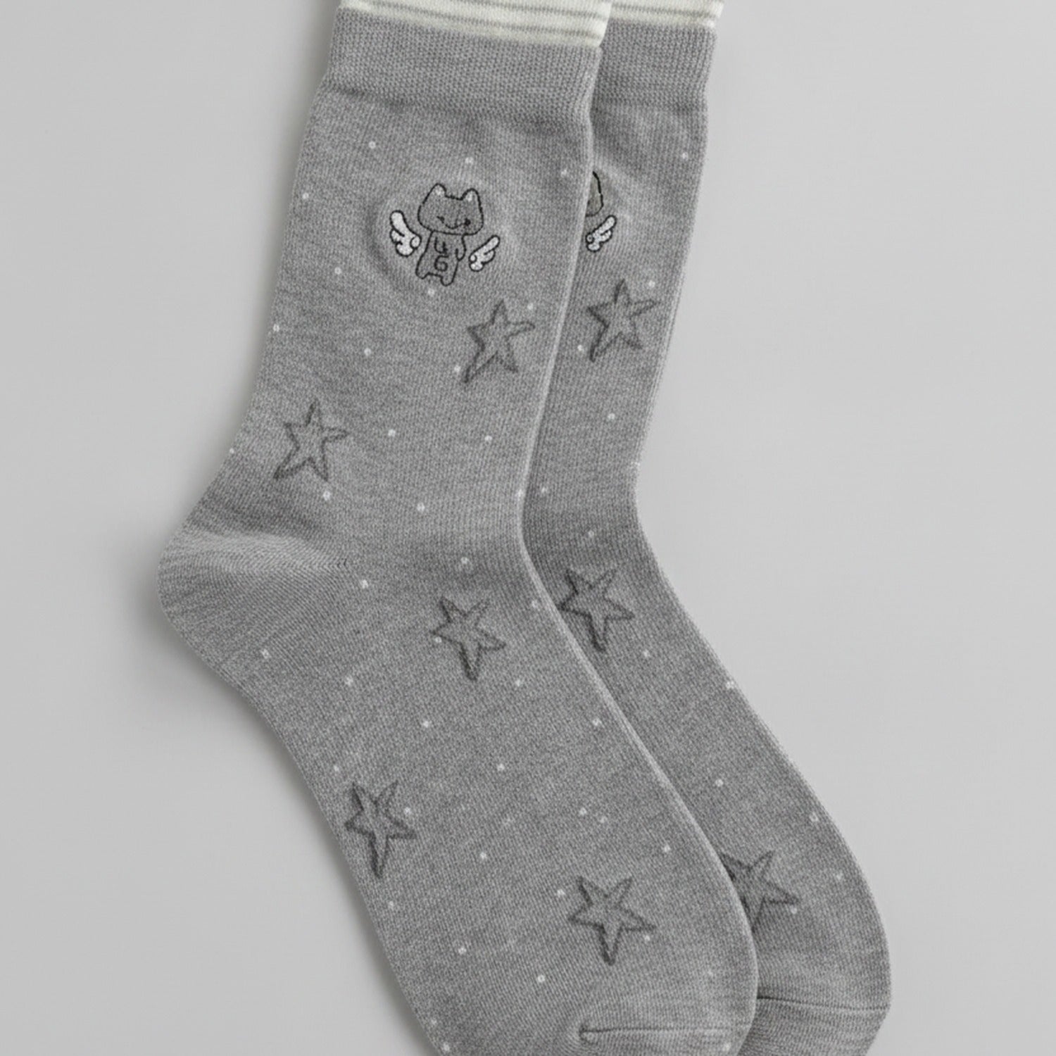 Grey Star Angel Crew Socks