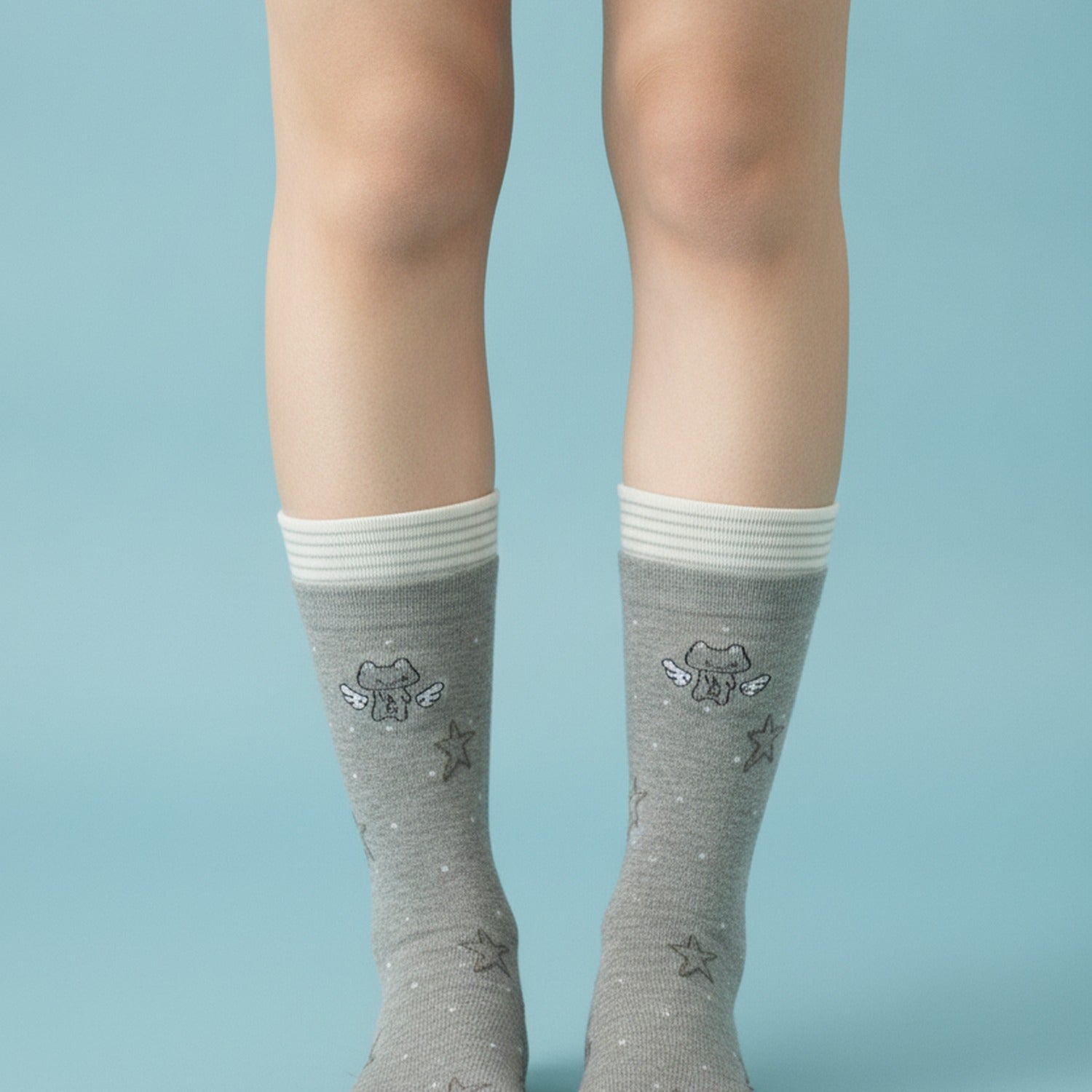 Grey Star Angel Crew Socks