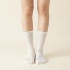 White Ruffled Eyelet Crew Socks