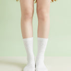 White Ribbed Crew Socks – apparel accessories (view 3)