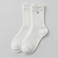 White Ribbed Heart Crew Socks – apparel accessories (view 1)