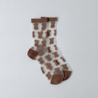 Coffee Bear Pattern Crew Socks
