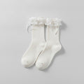 White Ruffle Ribbon Crew Socks – apparel accessories (view 1)