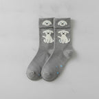 Gray Puppy Print Crew Socks – apparel accessories (view 2)