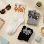 White Cat Butt Ankle Socks