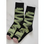 Green Abstract Pattern Crew Socks – apparel accessories (view 3)