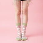 White Ribbon Patterned Crew Socks