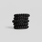 Black Coiled Phone Cord Hair Tie Set