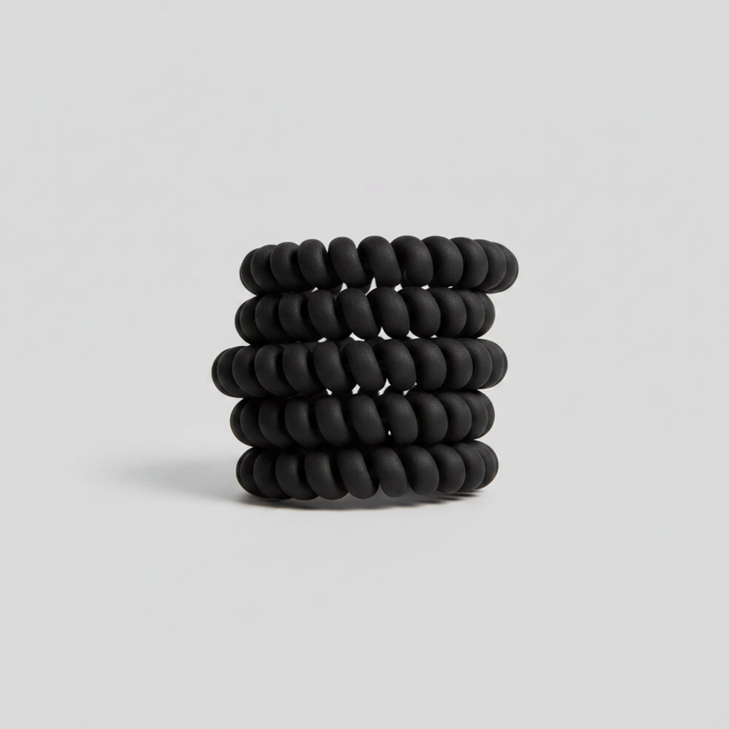 Black Coiled Phone Cord Hair Tie Set