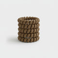 Puffy Beaded Hair Scrunchie Set Neutral
