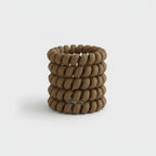 Puffy Beaded Hair Scrunchie Set Neutral