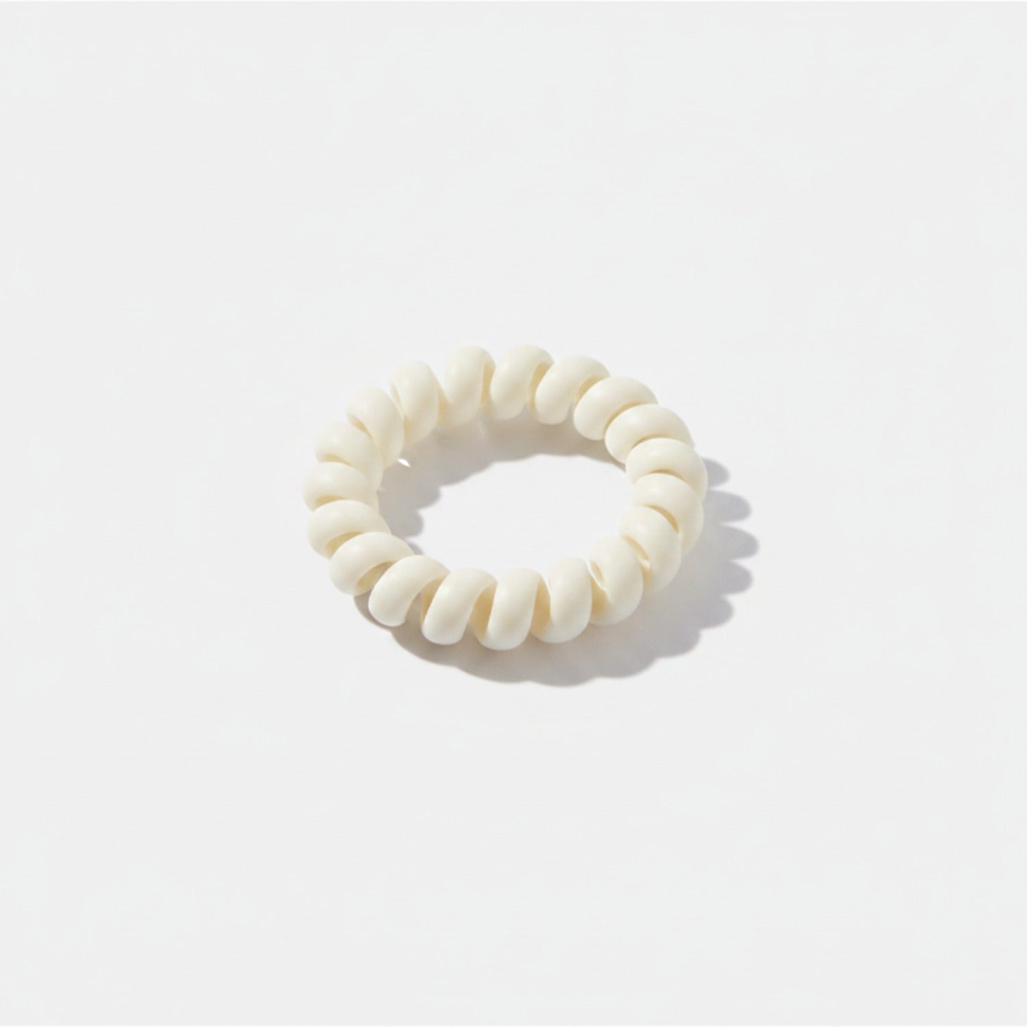 Beaded Spiral Scrunchie In Cream