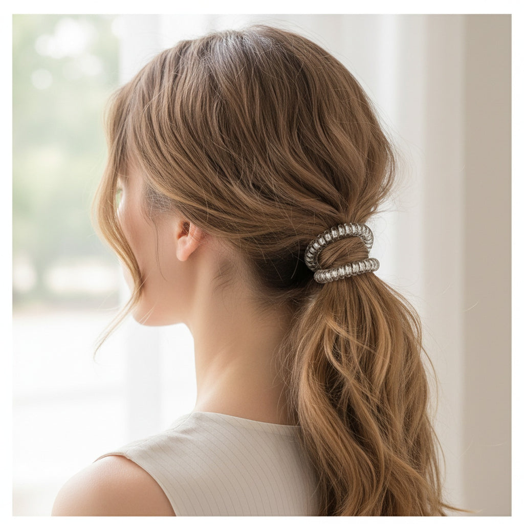 Clear Spiral Coil Hair Tie Set