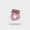 Spiral Coil Hair Tie Pink Ombre Beaded