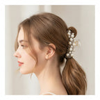 Pearl Beaded Hair Claw Clip Gold – hair accessories (view 2)