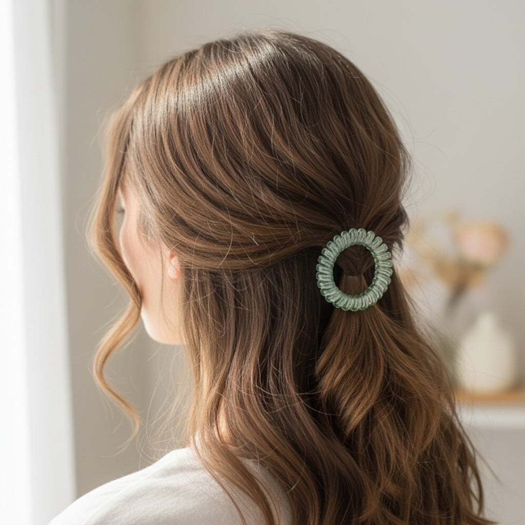 Clear Spiral Coil Hair Tie Scrunchie