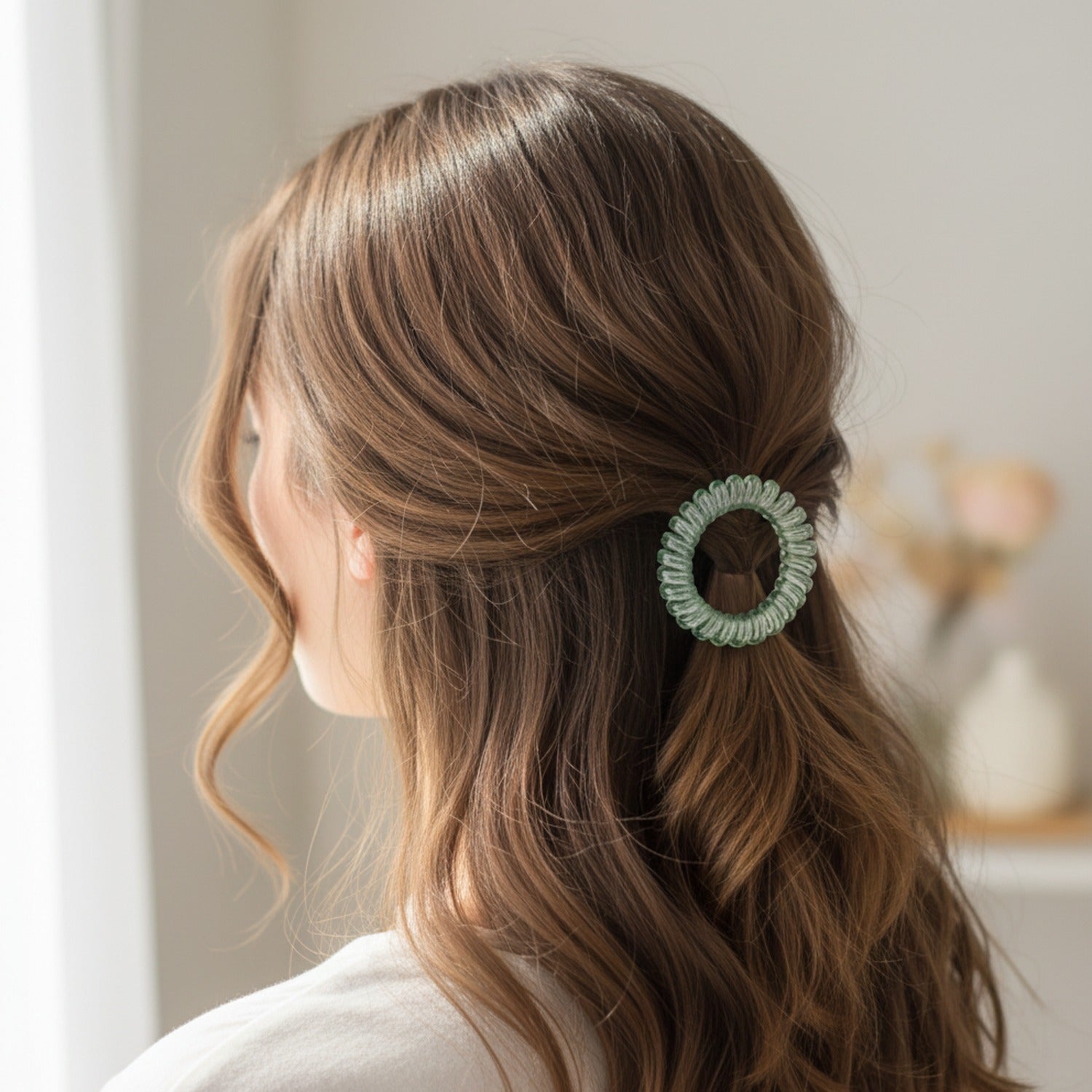 Clear Spiral Coil Hair Tie Scrunchie