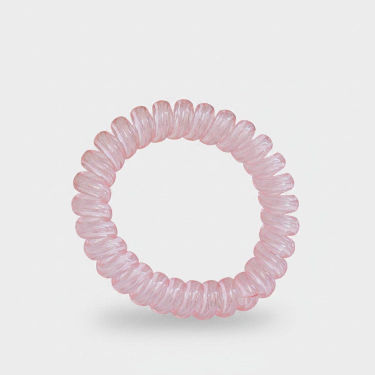 Pink Spiral Coil Hair Tie Scrunchie