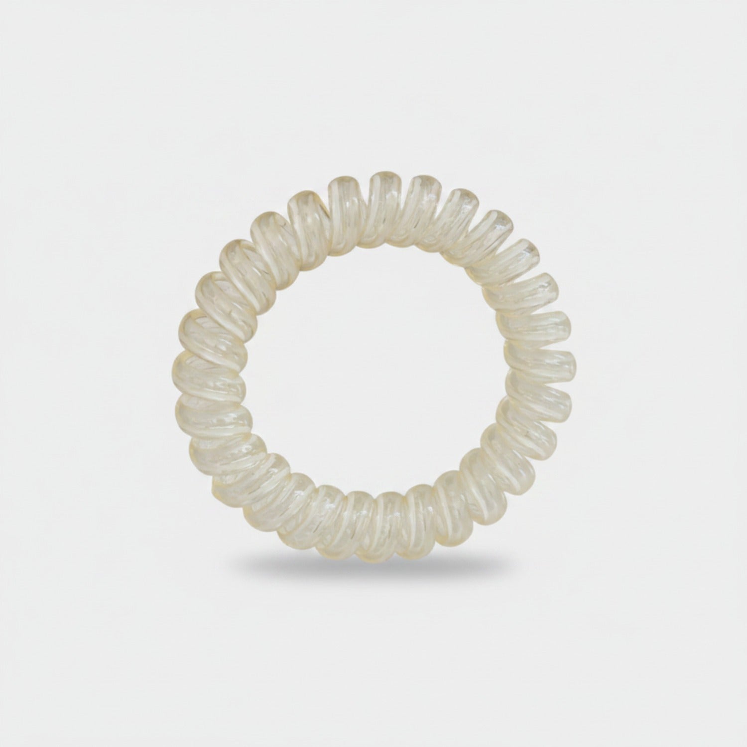 Spiral Coil Hair Tie Clear Cream
