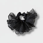 Black Lace Butterfly Ruffle Hair Scrunchie