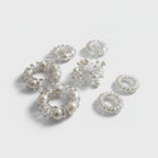 Pearl Beaded Clear Spiral Hair Tie Set