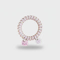 Pink Beaded Hair Tie With Cute Cat Charm