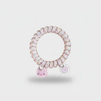 Pink Beaded Hair Tie With Cute Cat Charm