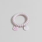 Pink Beaded Hair Tie With Cute Cat Charm – hair accessories (view 1)