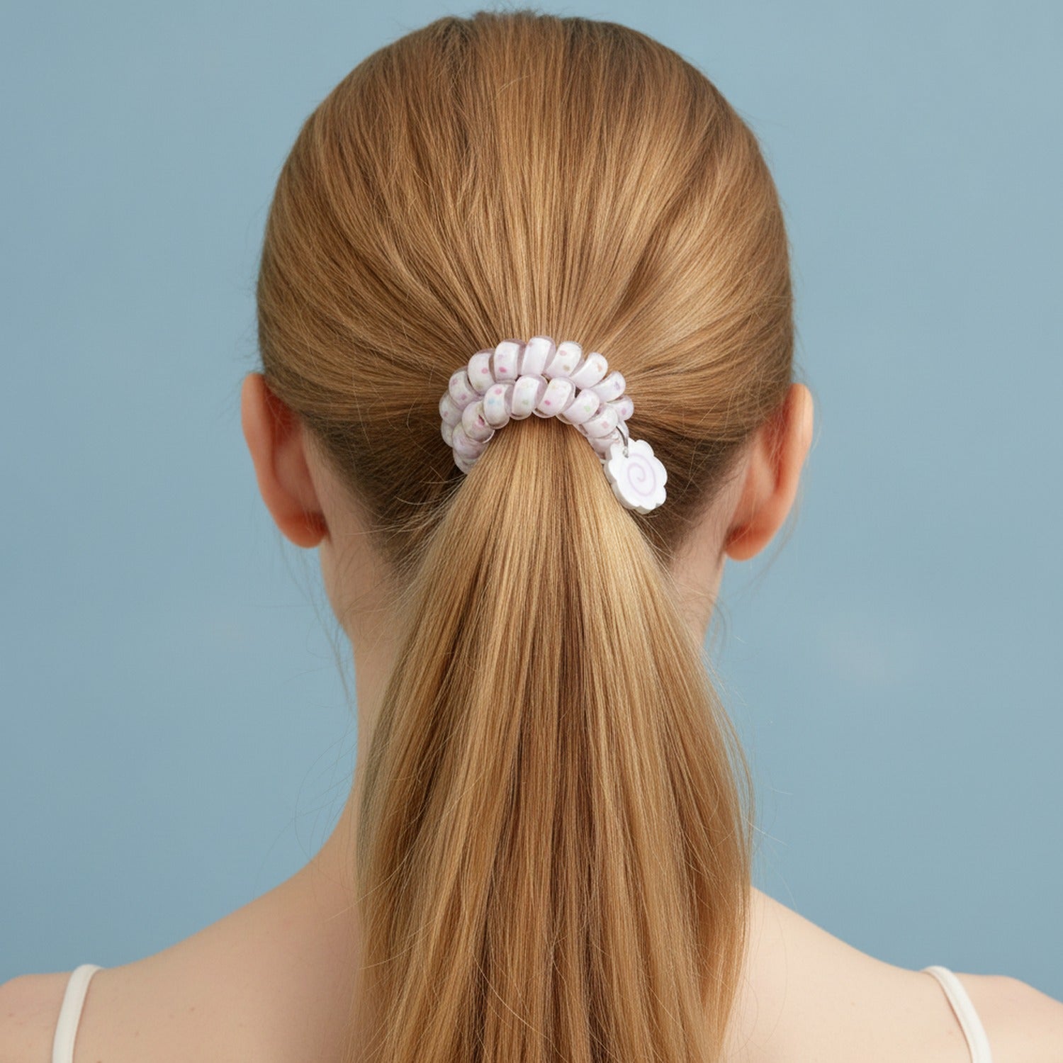Pink Beaded Hair Tie With Cute Cat Charm