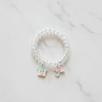 Clear Spiral Hair Ties With Pastel House Charms – hair accessories (view 2)