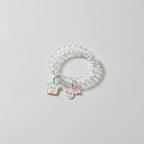 Clear Spiral Hair Ties With Pastel House Charms – hair accessories (view 1)