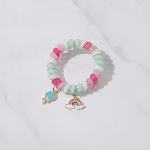 Beaded Hair Tie Scrunchie With Charm Pendants