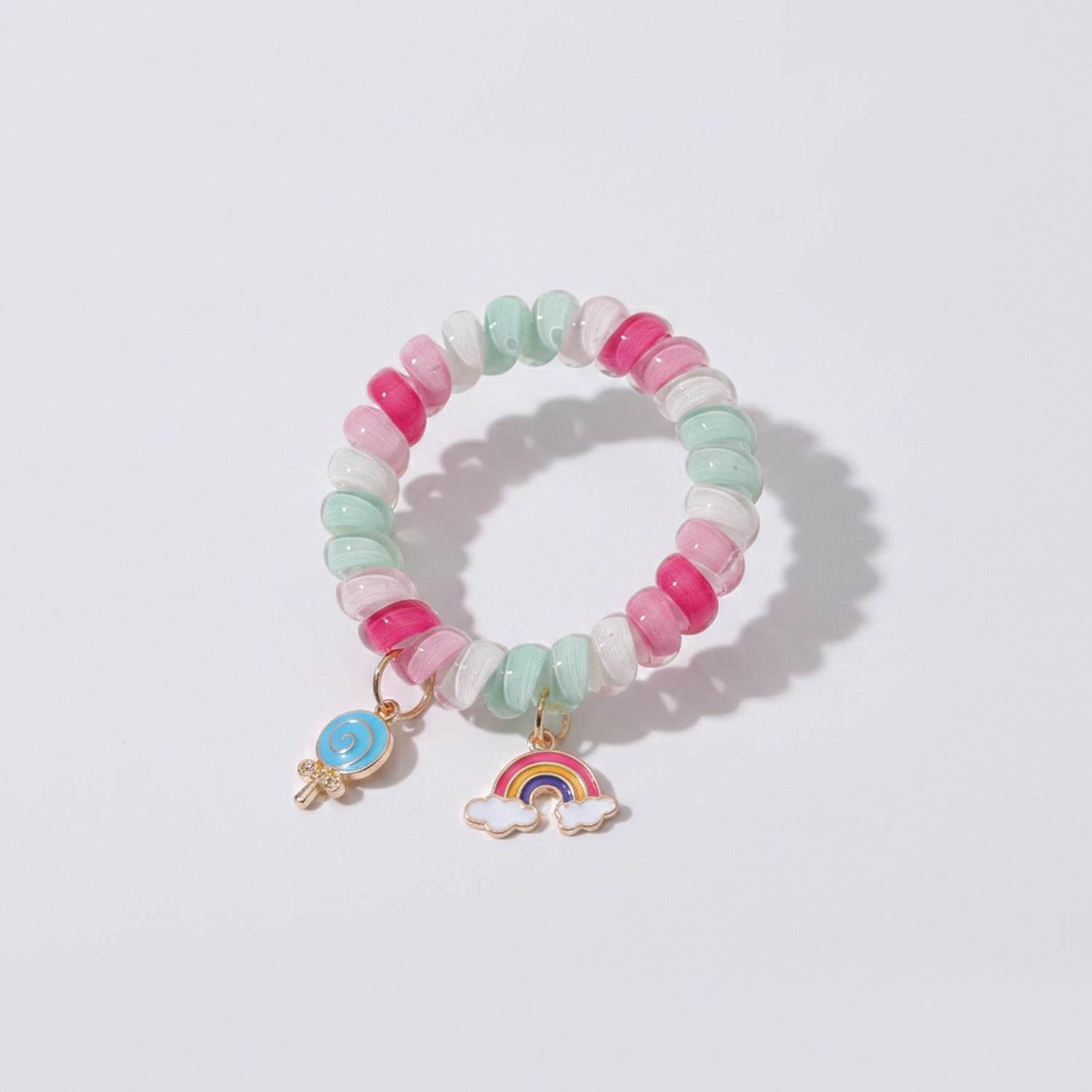 Beaded Hair Tie Scrunchie With Charm Pendants