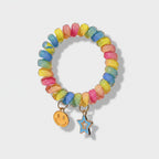Colorful Beaded Hair Tie Bracelet With Charm