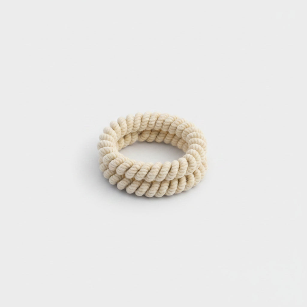 Cream Twisted Rope Hair Scrunchie