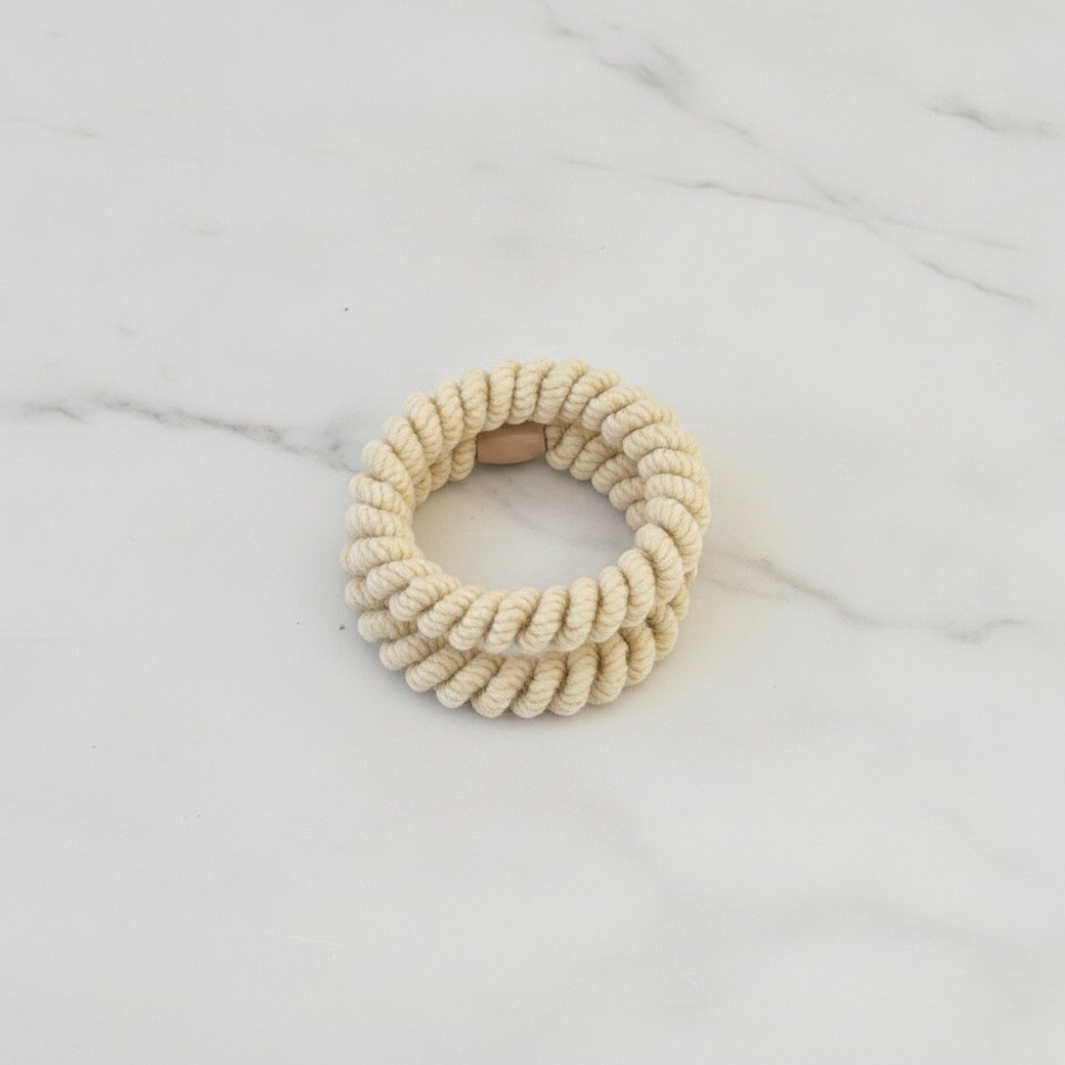 Cream Twisted Rope Hair Scrunchie