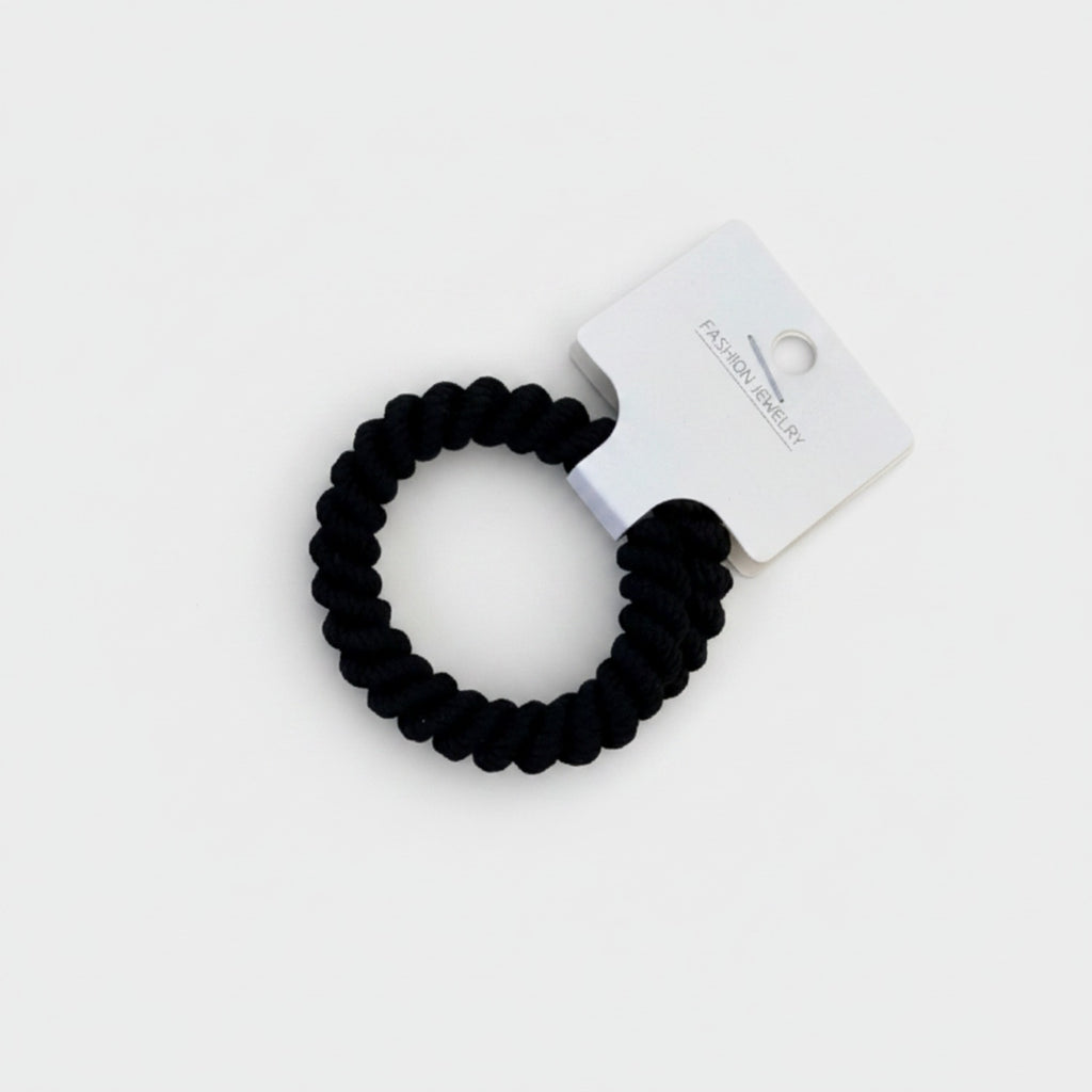 Black Textured Bubble Scrunchie Hair Tie
